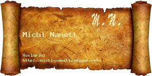 Michl Nanett névjegykártya